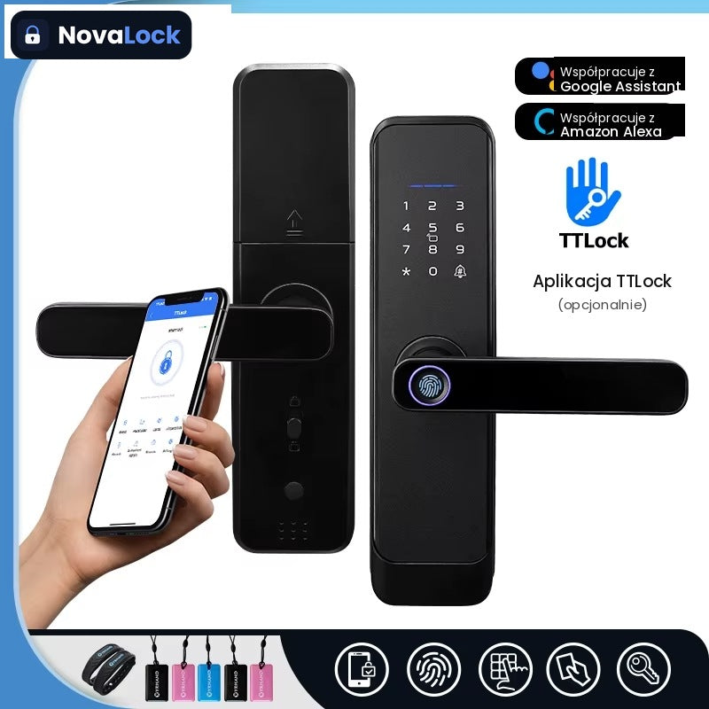 NovaLock Pro X2 – Inteligentny Zamek z Wideodzwonkiem, Odciskiem Palca i Aplikacją TTLock