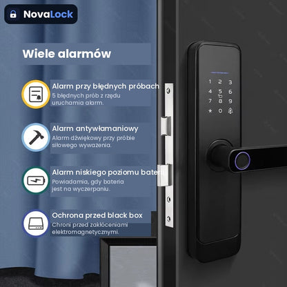 NovaLock Pro X2 – Inteligentny Zamek z Wideodzwonkiem, Odciskiem Palca i Aplikacją TTLock